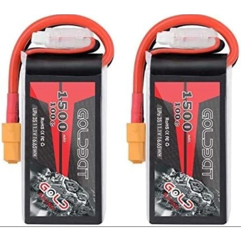 2x 1500mAh 3S 11.1V 100C Softcase Lipo Battery Pack with XT60 Plug Axial Capra